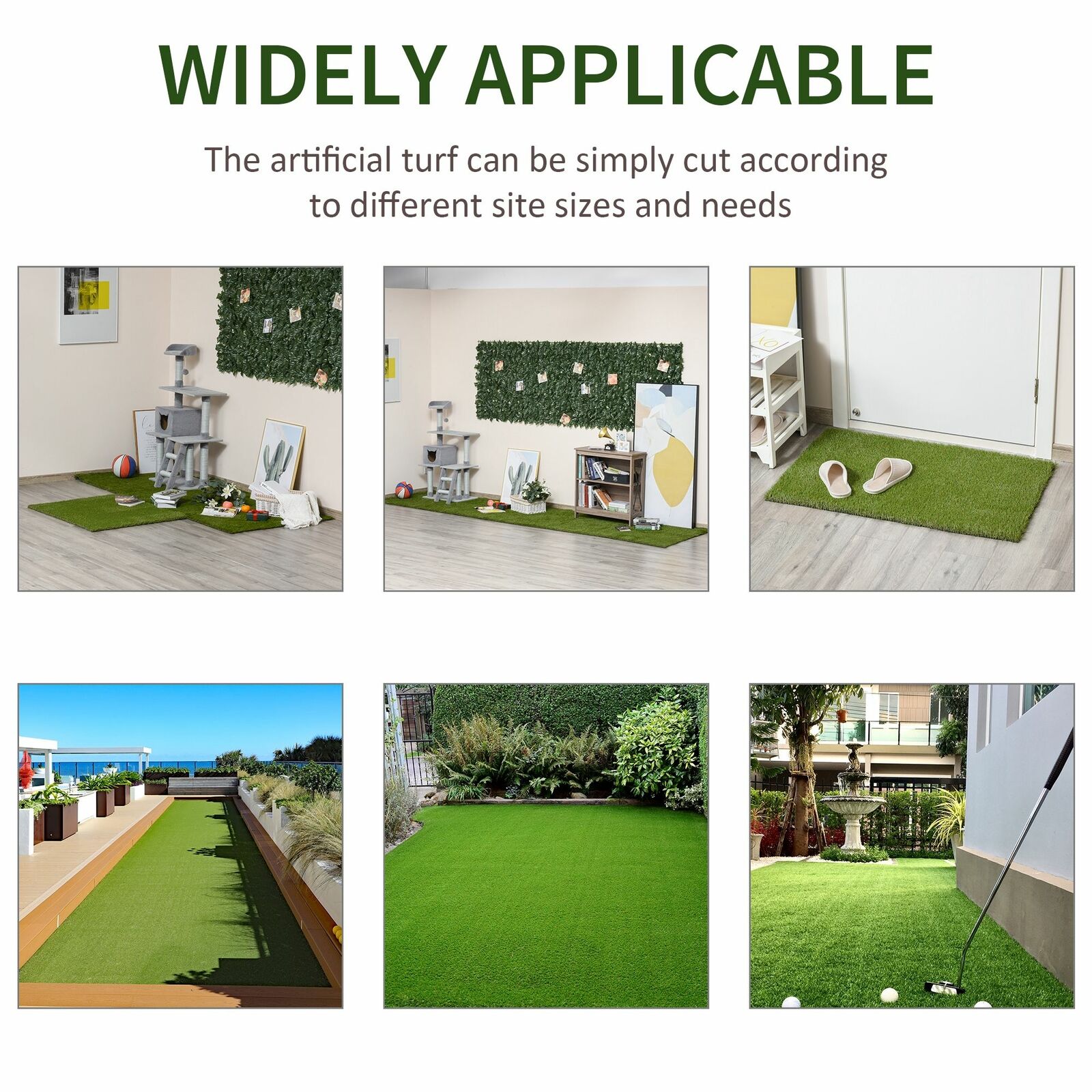 Outsunny 1pc/3pc 10x3ft Synthetic Fake Grass Turf Pet Garden Artificial Lawn Mat - 372915058185-Quality Home Distribution