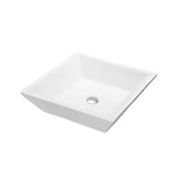 Blossom 16" Square Ceramic Vessel Bathroom Sink – Polished White - Quality Home Distribution