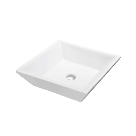 Blossom 16" Square Ceramic Vessel Bathroom Sink – Polished White - Quality Home Distribution