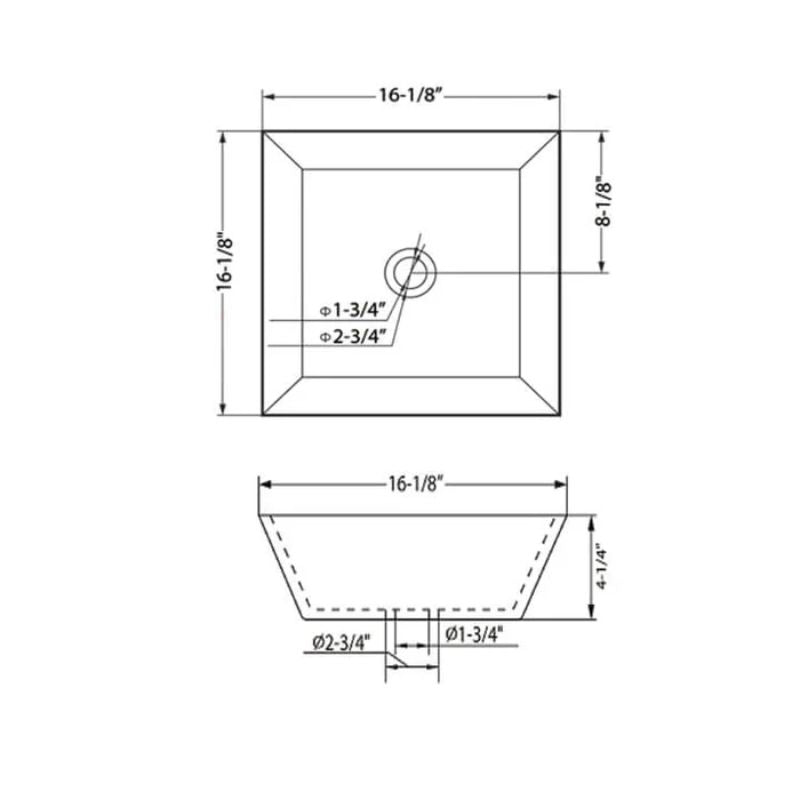Blossom 16" Square Ceramic Vessel Bathroom Sink – Polished White - Quality Home Distribution