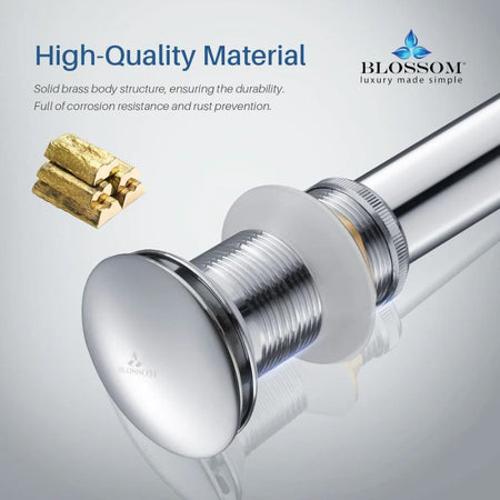 Blossom 1-1/4" Premium Brass Pop-Up Sink Drain without Overflow - Quality Home Distribution