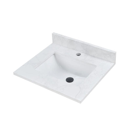 Blossom Artificial Stone Calacatta White Bathroom Countertop with Undermount Sink - Quality Home Distribution