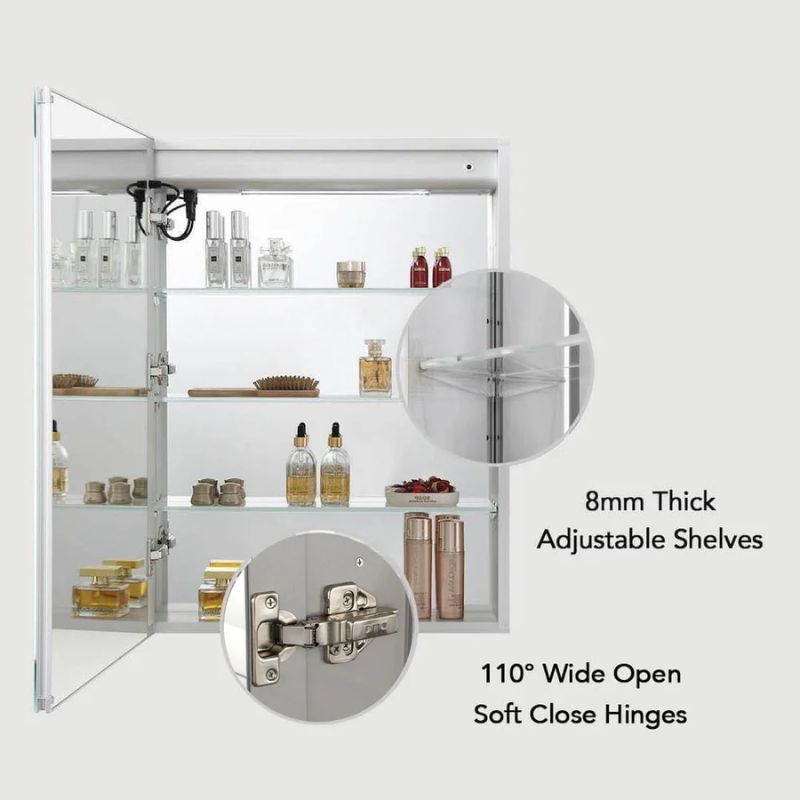 Blossom Vega LED Medicine Cabinet with Smart Touch Controls and Anti-Fog Mirror - Quality Home Distribution