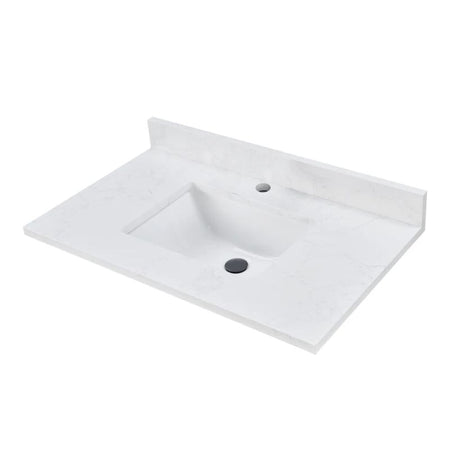 Blossom Artificial Stone Calacatta White Bathroom Countertop with Undermount Sink - Quality Home Distribution