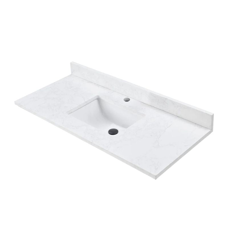 Blossom Artificial Stone Calacatta White Bathroom Countertop with Undermount Sink - Quality Home Distribution