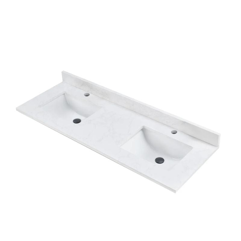 Blossom Artificial Stone Calacatta White Bathroom Countertop with Undermount Sink - Quality Home Distribution
