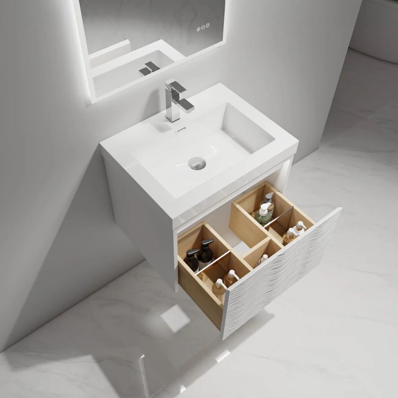 Blossom Voyage 042 Wall-Mounted Floating Vanity with Minimalist Integrated Handle - Quality Home Distribution