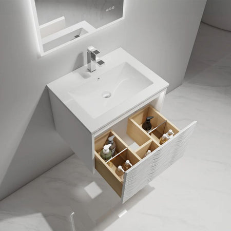 Blossom Voyage 042 Wall-Mounted Floating Vanity with Minimalist Integrated Handle - Quality Home Distribution