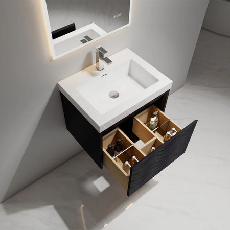 Blossom Voyage 042 Wall-Mounted Floating Vanity with Minimalist Integrated Handle - Quality Home Distribution