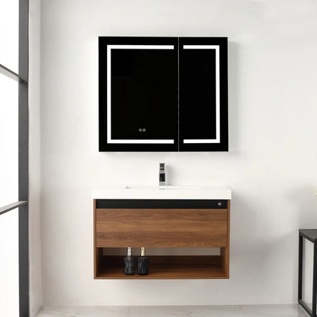 Blossom Bergen 037 Modern Wall-Hung Vanity with Integrated LED Lighting - Quality Home Distribution