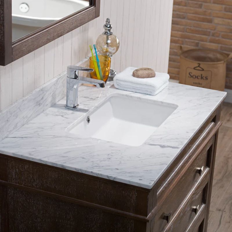 Blossom Mocha Woodland Quartz Bathroom Vanity Countertop - Quality Home Distribution