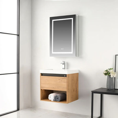 Blossom Bergen 037 Modern Wall-Hung Vanity with Integrated LED Lighting - Quality Home Distribution