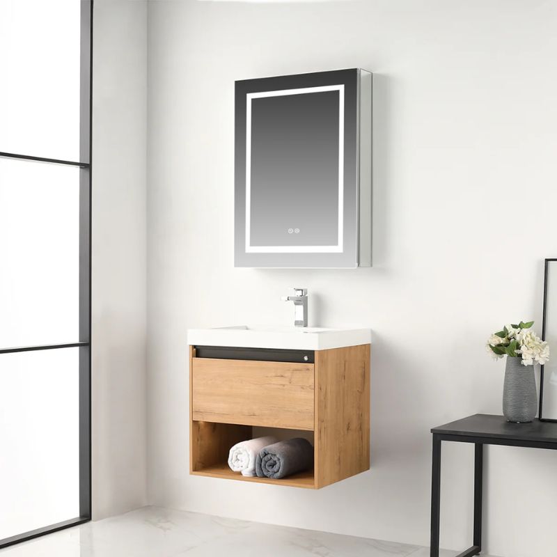 Blossom Bergen 037 Modern Wall-Hung Vanity with Integrated LED Lighting - Quality Home Distribution