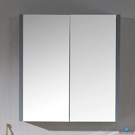 Blossom Monaco 000 Aluminum Medicine Cabinet – Large Double-Door Mirrored Storage - Quality Home Distribution