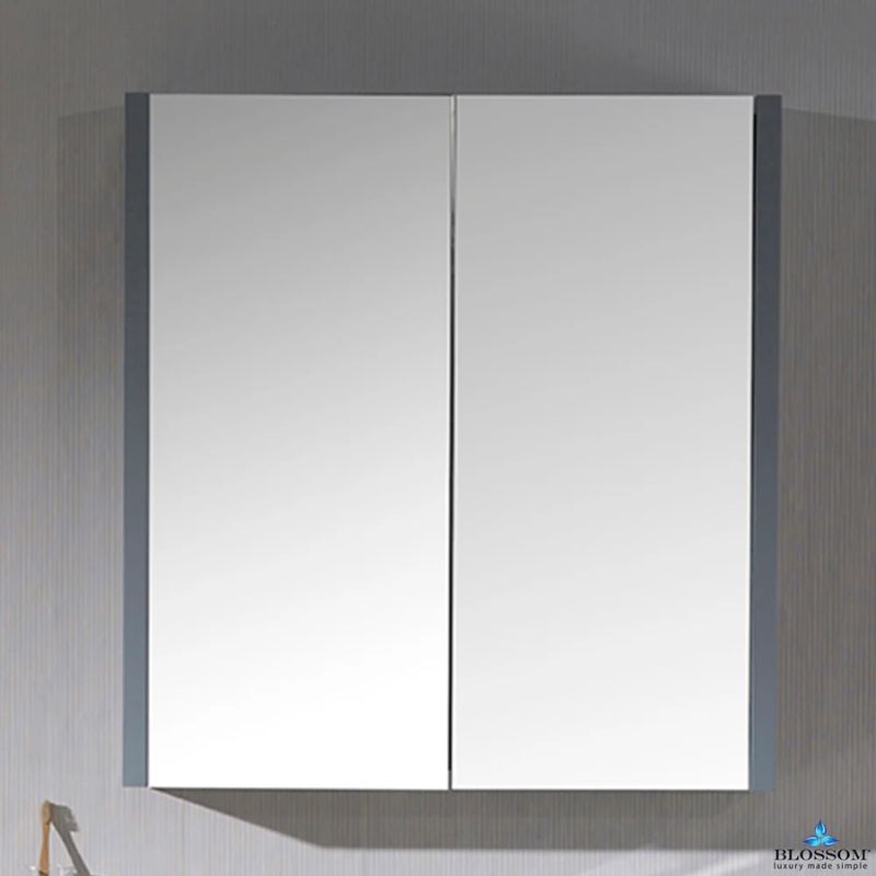 Blossom Monaco 000 Aluminum Medicine Cabinet – Large Double-Door Mirrored Storage - Quality Home Distribution
