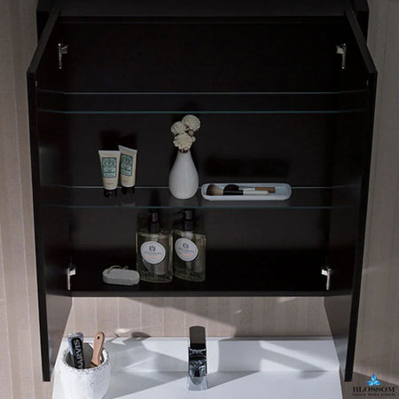 Blossom Monaco 000 Aluminum Medicine Cabinet – Large Double-Door Mirrored Storage - Quality Home Distribution