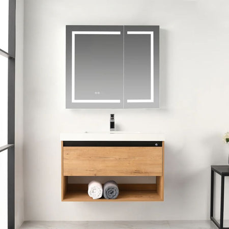 Blossom Bergen 037 Modern Wall-Hung Vanity with Integrated LED Lighting - Quality Home Distribution