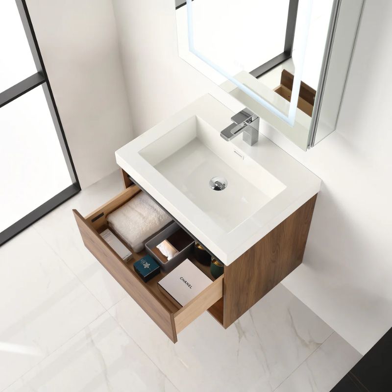Blossom Bergen 037 Modern Wall-Hung Vanity with Integrated LED Lighting - Quality Home Distribution