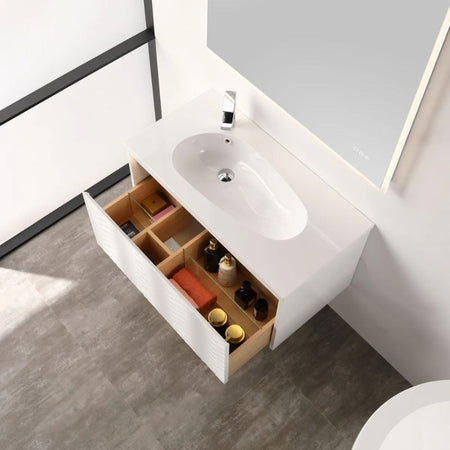 Blossom Voyage 042 Wall-Hung LED Illuminated Vanity with Oval Acrylic Sink - Quality Home Distribution