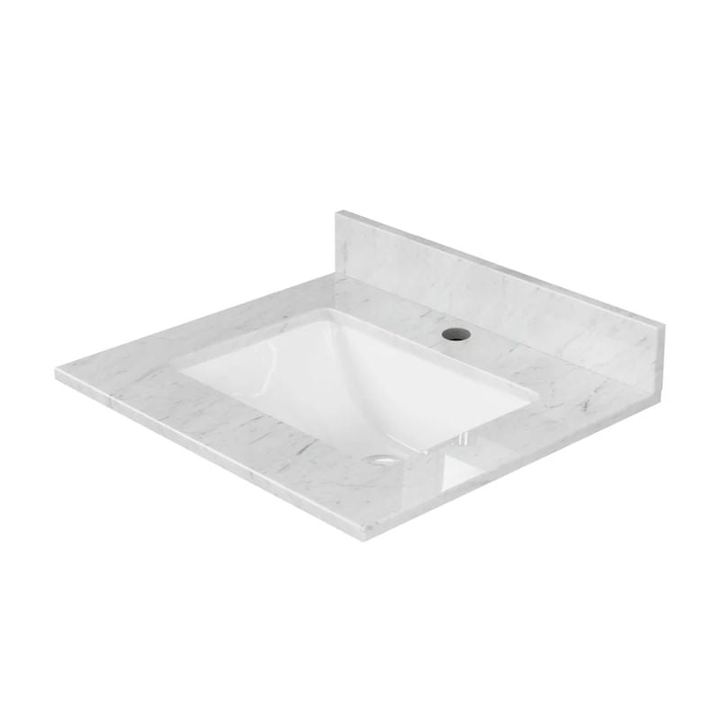 Blossom White Carrara Marble Countertop with Undermount Sink - Quality Home Distribution