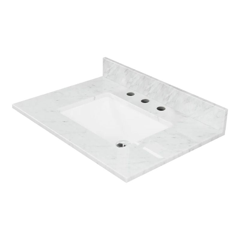 Blossom White Carrara Marble Countertop with Undermount Sink - Quality Home Distribution