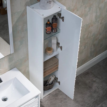 Blossom Paris 12" Wall-Mounted Side Cabinet – Modern Space-Saving Bathroom Linen Tower - Quality Home Distribution