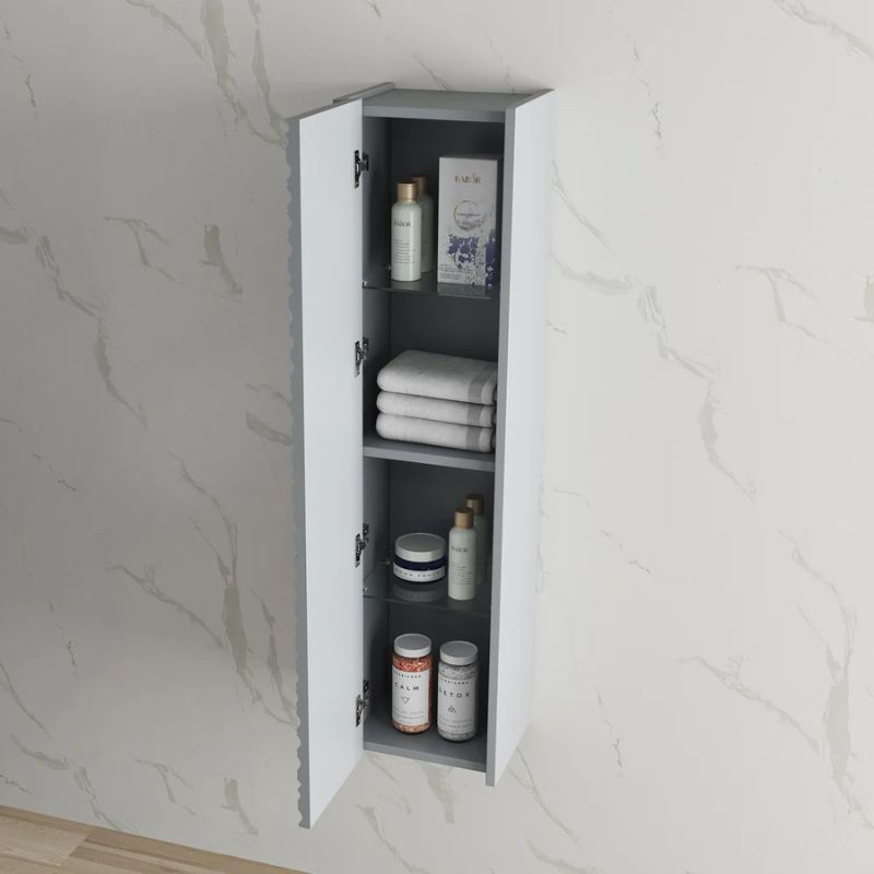 Blossom Paris 12" Wall-Mounted Side Cabinet – Modern Space-Saving Bathroom Linen Tower - Quality Home Distribution