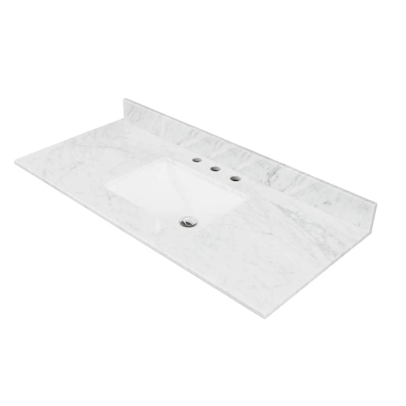 Blossom White Carrara Marble Countertop with Undermount Sink - Quality Home Distribution