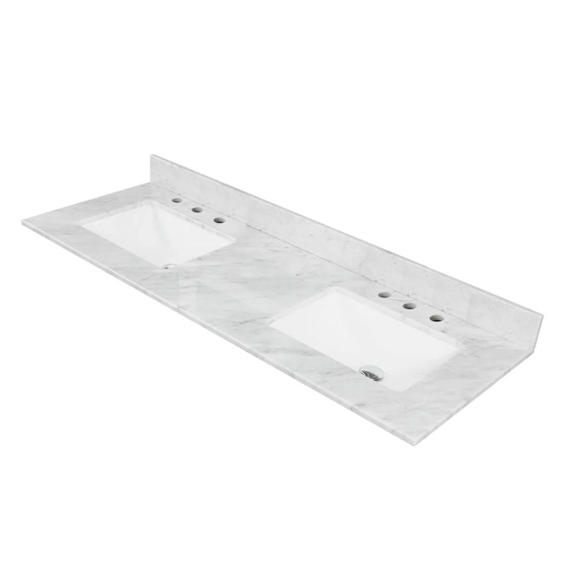 Blossom White Carrara Marble Countertop with Undermount Sink - Quality Home Distribution