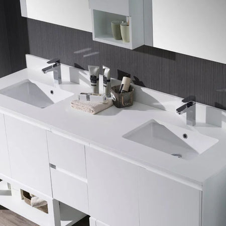 Blossom White Quartz Bathroom Vanity Countertop - Quality Home Distribution