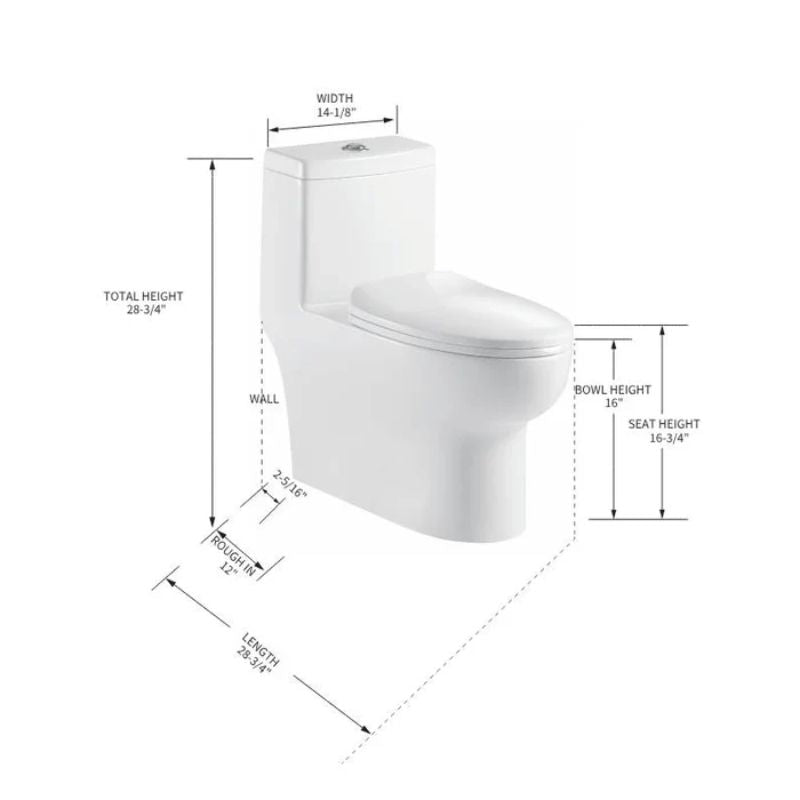 Blossom T9-01 Modern One-Piece Dual Flush Toilet with Tornado Flush System - Quality Home Distribution