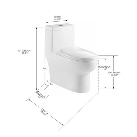 Blossom T9-01 Modern One-Piece Dual Flush Toilet with Tornado Flush System - Quality Home Distribution