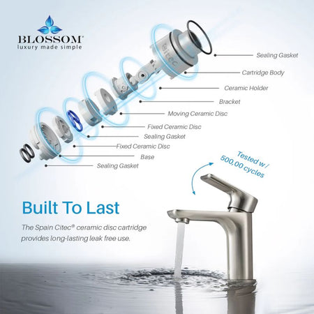 Blossom F01-120 Single Handle Bathroom Faucet - 4-Piece Value Bundle - Quality Home Distribution