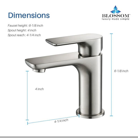 Blossom F01-120 Single Handle Bathroom Faucet - 4-Piece Value Bundle - Quality Home Distribution