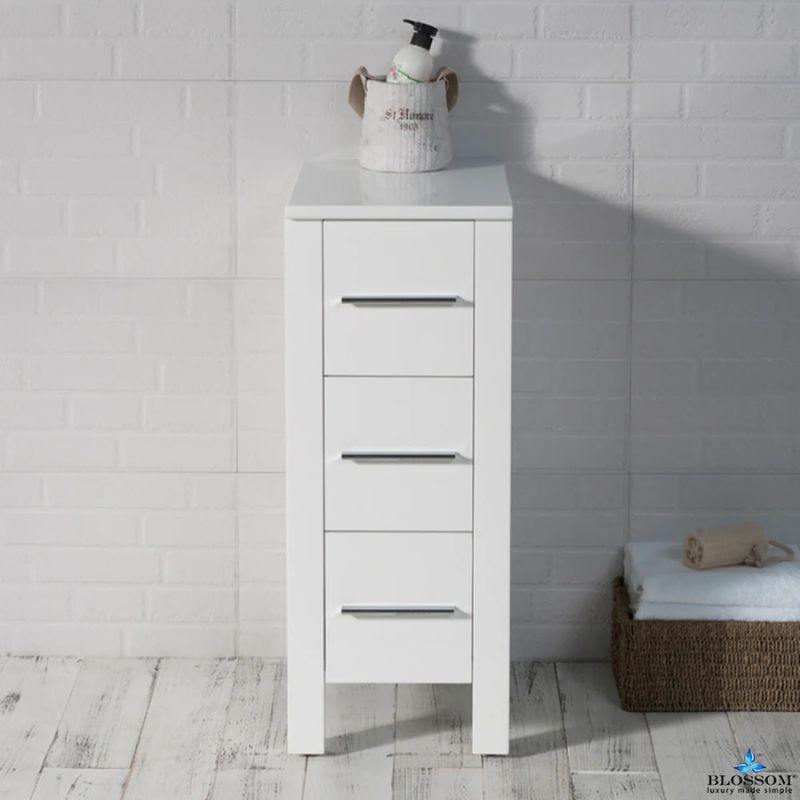 Blossom Sydney 12-Inch Modern Free-Standing Side Cabinet with 3 Drawers