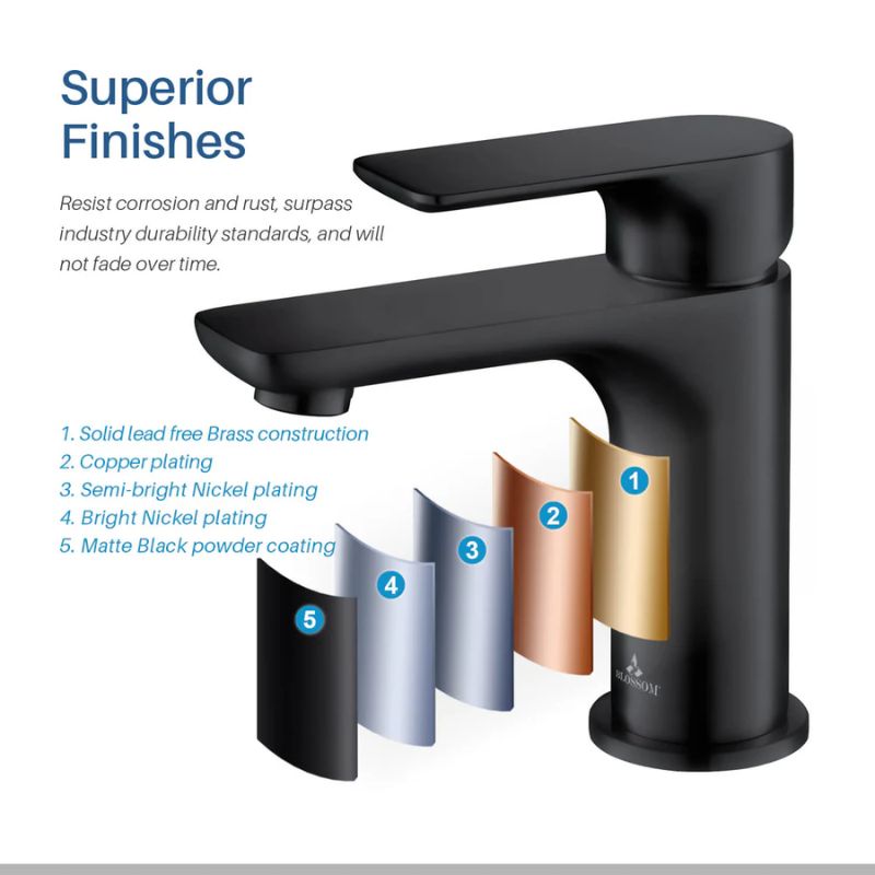 Blossom F01-120 Single Handle Bathroom Faucet - 4-Piece Value Bundle - Quality Home Distribution