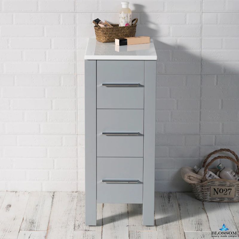 Blossom Sydney 12-Inch Modern Free-Standing Side Cabinet with 3 Drawers