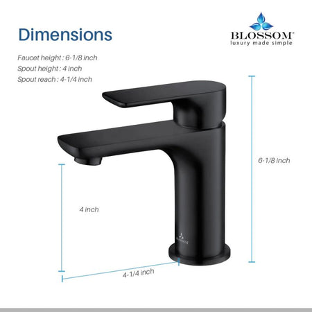 Blossom F01-120 Single Handle Bathroom Faucet - 4-Piece Value Bundle - Quality Home Distribution