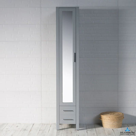 Blossom Sydney 15-Inch Modern Freestanding Linen Cabinet with Full-Length Mirror - Quality Home Distribution
