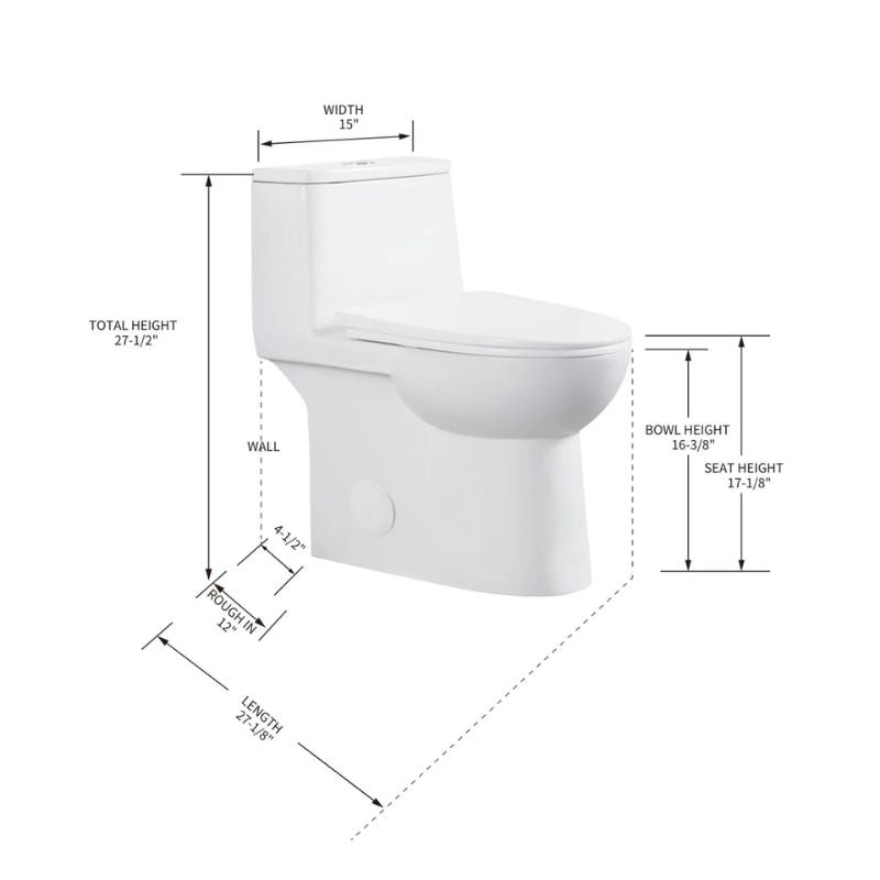 Blossom T9-03 Modern One-Piece Dual Flush Toilet with Tornado Flush & Nano-Glaze - Quality Home Distribution