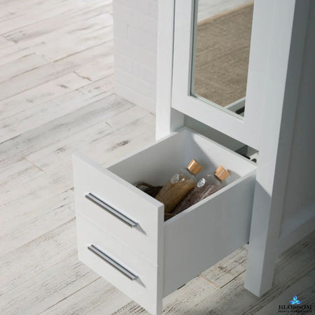 Blossom Sydney 15-Inch Modern Freestanding Linen Cabinet with Full-Length Mirror - Quality Home Distribution