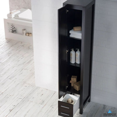 Blossom Sydney 15-Inch Modern Freestanding Linen Cabinet with Full-Length Mirror - Quality Home Distribution