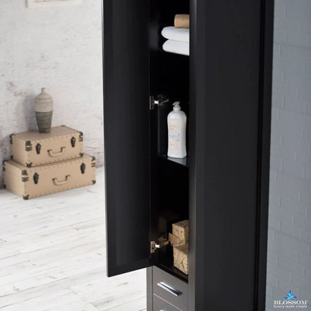 Blossom Sydney 15-Inch Modern Freestanding Linen Cabinet with Full-Length Mirror - Quality Home Distribution