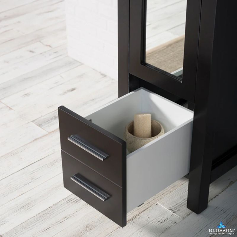 Blossom Sydney 15-Inch Modern Freestanding Linen Cabinet with Full-Length Mirror - Quality Home Distribution