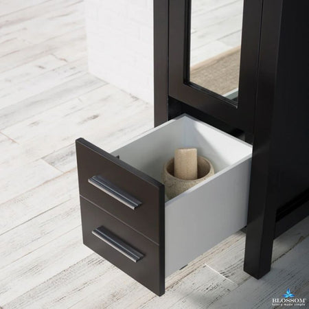 Blossom Sydney 15-Inch Modern Freestanding Linen Cabinet with Full-Length Mirror - Quality Home Distribution