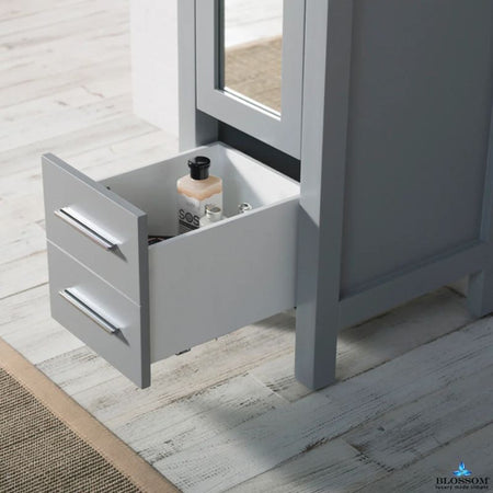 Blossom Sydney 15-Inch Modern Freestanding Linen Cabinet with Full-Length Mirror - Quality Home Distribution