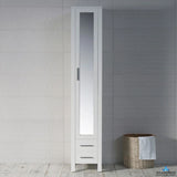 Blossom Sydney 15-Inch Modern Freestanding Linen Cabinet with Full-Length Mirror - Quality Home Distribution