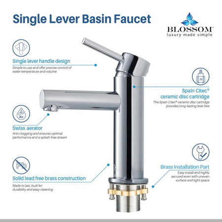 Blossom F01-116 Single Handle Bathroom Vanity Faucet - Quality Home Distribution
