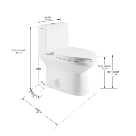 Blossom T9-04 Modern One-Piece Dual Flush Toilet with Tornado Flush & Skirted Design - Quality Home Distribution