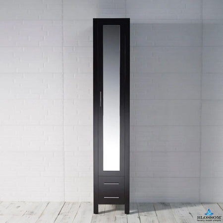 Blossom Sydney 15-Inch Modern Freestanding Linen Cabinet with Full-Length Mirror - Quality Home Distribution